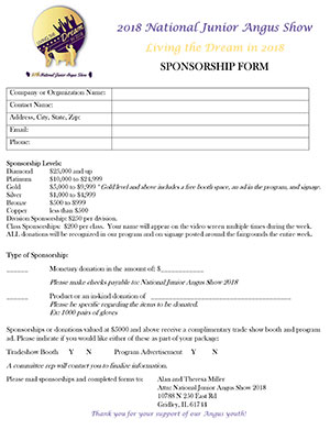 2018 Sponsorship Form